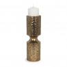 Mercana Akira Large Hammered Gold Metal Pillar Candle Holder