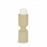 Mercana Akira Small Textured Beige Metal Pillar Candle Holder - Mercana Akira Small Textured Beige Metal Pillar Candle Holder