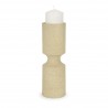 Mercana Akira Large Textured Beige Metal Pillar Candle Holder