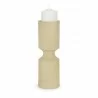 Mercana Akira Large Textured Beige Metal Pillar Candle Holder - Mercana Akira Large Textured Beige Metal Pillar Candle Holder