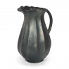 Mercana Anya Matte Black Scalloped Petal Cast Metal Jug Side