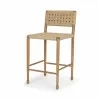 Mercana Brinley Woven Paper Rope w/ Brown Wood Frame Counter Stool - Mercana Brinley Woven Paper Rope w/ Brown Wood Frame Counter Stool