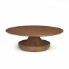 Mercana Arno Warm Mid-Brown Wood Sculptural Round Coffee Table Top - Mercana Arno Warm Mid-Brown Wood Sculptural Round Coffee Table Top