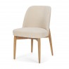 Mercana Abbie Curved Back Oatmeal Fabric Dining Side Chair Side Angle