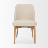 Mercana Abbie Curved Back Oatmeal Fabric Dining Side Chair Front