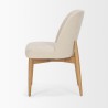 Mercana Abbie Curved Back Oatmeal Fabric Dining Side Chair Side View