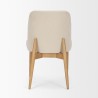 Mercana Abbie Curved Back Oatmeal Fabric Dining Side Chair Back