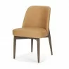 Mercana Abbie Slope Curved Back Tan Leather Dining Side Chair - Mercana Abbie Slope Curved Back Tan Leather Dining Side Chair