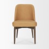 Mercana Abbie Slope Curved Back Tan Leather Dining Side Chair Front View