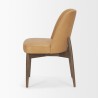 Mercana Abbie Slope Curved Back Tan Leather Dining Side Chair Side View