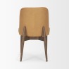 Mercana Abbie Slope Curved Back Tan Leather Dining Side Chair Back