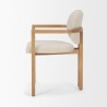 Carlisle Curved Back Cream Chenille Tripod Frame Dining Armchair Side