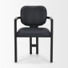 Mercana Carlisle Curved Back Black Leather Tripod Frame Dining Armchair Front