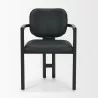 Mercana Carlisle Curved Back Black Leather Tripod Frame Dining Armchair Front - Mercana Carlisle Curved Back Black Leather Tripod Frame Dining Armchair Front