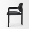 Mercana Carlisle Curved Back Black Leather Tripod Frame Dining Armchair Side