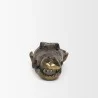 Mercana Alistair Antiqued Gold Cast Metal Decorative Skull Object  Front - Mercana Alistair Antiqued Gold Cast Metal Decorative Skull Object  Front