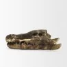 Mercana Alistair Antiqued Gold Cast Metal Decorative Skull Object Side - Mercana Alistair Antiqued Gold Cast Metal Decorative Skull Object Side