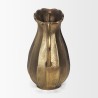 Mercana Anya Antiqued Brass Scalloped Petal Cast Metal Jug Front