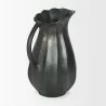 Mercana Anya Matte Black Scalloped Petal Cast Metal Jug 2 - Mercana Anya Matte Black Scalloped Petal Cast Metal Jug 2