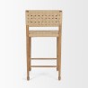 Mercana Brinley Woven Paper Rope w/ Brown Wood Frame Counter Stool Back