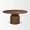 Mercana Atlas 60" Warm Mid-Brown Wood Stacked Pedestal Base Round Dining Table Top - Mercana Atlas 60" Warm Mid-Brown Wood Stacked Pedestal Base Round Dining Table Top