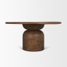 Mercana Atlas 60" Warm Mid-Brown Wood Stacked Pedestal Base Round Dining Table Front