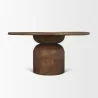 Mercana Atlas 60" Warm Mid-Brown Wood Stacked Pedestal Base Round Dining Table Front - Mercana Atlas 60" Warm Mid-Brown Wood Stacked Pedestal Base Round Dining Table Front