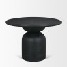 Mercana Atlas 42" Black Wood Stacked Pedestal Base Round Dining Table Top
