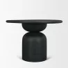 Mercana Atlas 42" Black Wood Stacked Pedestal Base Round Dining Table Front - Mercana Atlas 42" Black Wood Stacked Pedestal Base Round Dining Table Front