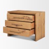 Mercana Belford 3-Drawer Light Brown Oak Wood Closed Nightstand Open