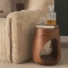 Mercana Cove Dark Brown Sculptural Open Side Table