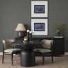 Mercana Atlas 42" Black Wood Stacked Pedestal Base Round Dining Table