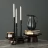Mercana Anya Matte Black Scalloped Petal Cast Metal Jug - Mercana Anya Matte Black Scalloped Petal Cast Metal Jug