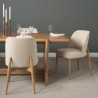 Mercana Abbie Curved Back Oatmeal Fabric Dining Side Chair