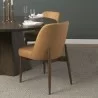 Mercana Abbie Slope Curved Back Tan Leather Dining Side Chair  - Mercana Abbie Slope Curved Back Tan Leather Dining Side Chair 