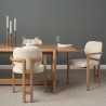 Carlisle Curved Back Cream Chenille Tripod Frame Dining Armchair