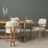 Carlisle Curved Back Cream Chenille Tripod Frame Dining Armchair - Carlisle Curved Back Cream Chenille Tripod Frame Dining Armchair