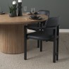 Mercana Carlisle Curved Back Black Leather Tripod Frame Dining Armchair