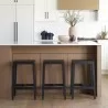 Mercana Colony Black-Brown Solid Wood Counter Stool - Mercana Colony Black-Brown Solid Wood Counter Stool