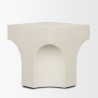 Mercana Bunda Square Sculptural Stone Finish Accent Table Front