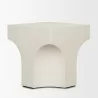 Mercana Bunda Square Sculptural Stone Finish Accent Table Front - Mercana Bunda Square Sculptural Stone Finish Accent Table Front