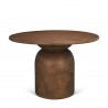 Mercana Atlas 42" Warm Mid-Brown Wood Stacked Pedestal Base Round Dining Table2