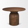 Mercana Atlas 42" Warm Mid-Brown Wood Stacked Pedestal Base Round Dining Table1