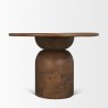 Mercana Atlas 42" Warm Mid-Brown Wood Stacked Pedestal Base Round Dining Table3