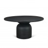 Mercana Atlas 60" Black Wood Stacked Pedestal Base Round Dining Table1