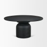 Mercana Atlas 60" Black Wood Stacked Pedestal Base Round Dining Table 2