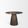 Mercana Allyson 42" Round Dark Brown w/ Cappuccino Marble Pedestal Dining Table 2