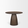Mercana Allyson 42" Round Dark Brown w/ Cappuccino Marble Pedestal Dining Table 3
