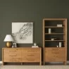 Mercana Belford 2-Door Open Light Brown Oak Wood Shelving Unit - Mercana Belford 2-Door Open Light Brown Oak Wood Shelving Unit