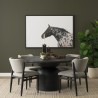 Mercana Atlas 60" Black Wood Stacked Pedestal Base Round Dining Table